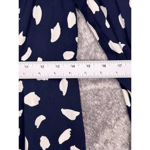 Reformation Sigmund Dress 12 Womens Blue Print Smocked Side Slit Midi - Picture 6 of 10